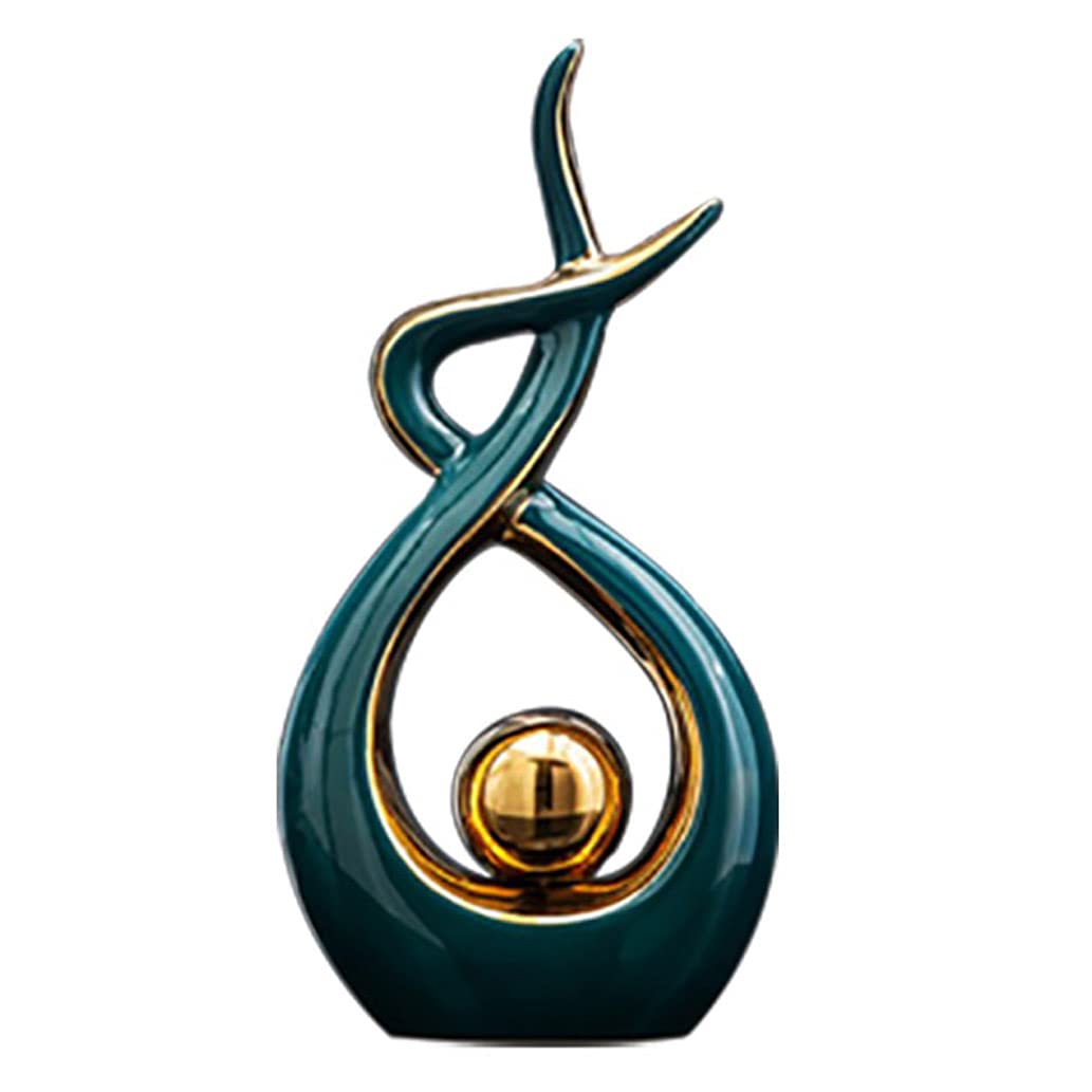 Norrclp Modern Abstract Ceramic Statue - Elegant Home Decor for Dining Room, Living Room & Office | Perfect Centerpiece for Coffee Tables, Bookshelves & Mantels