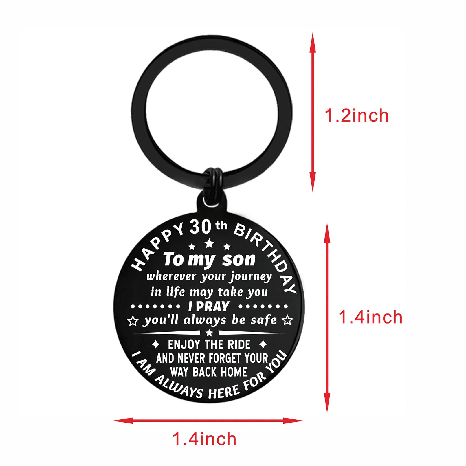 ENGZHI 30th Birthday Gifts for Men - Thoughtful Son's 30 Year Old Present from Mom - Happy Birthday Keychain & Decorations - Perfect for Milestone Celebrations, Anniversary Gifts & Special Occasions