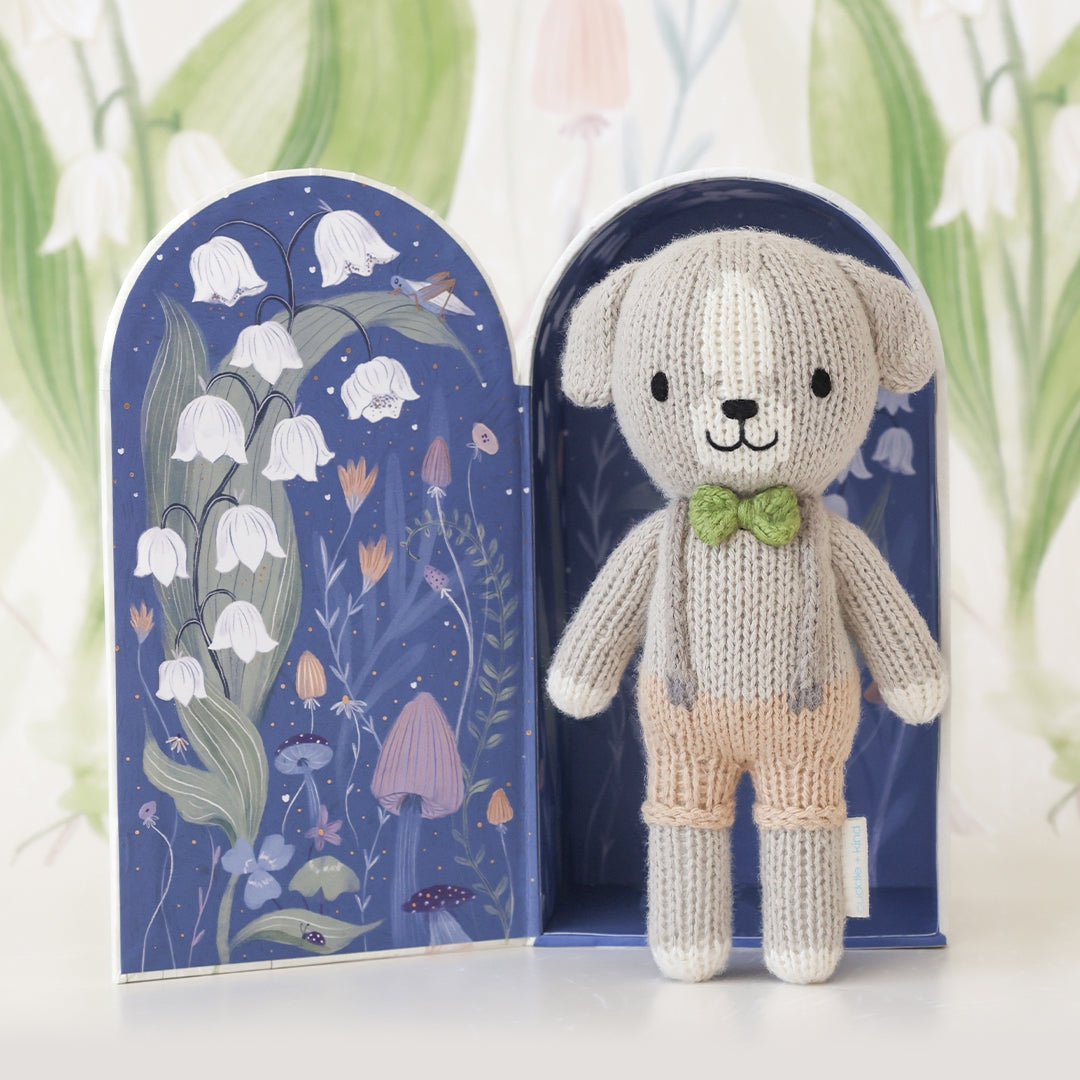Cuddle + Kind Tiny Noah the Dog Hand-Knit Doll - Ethically Made, Supports 10 Meals for Kids | Perfect Gift for Babies, Toddlers & Animal Lovers
