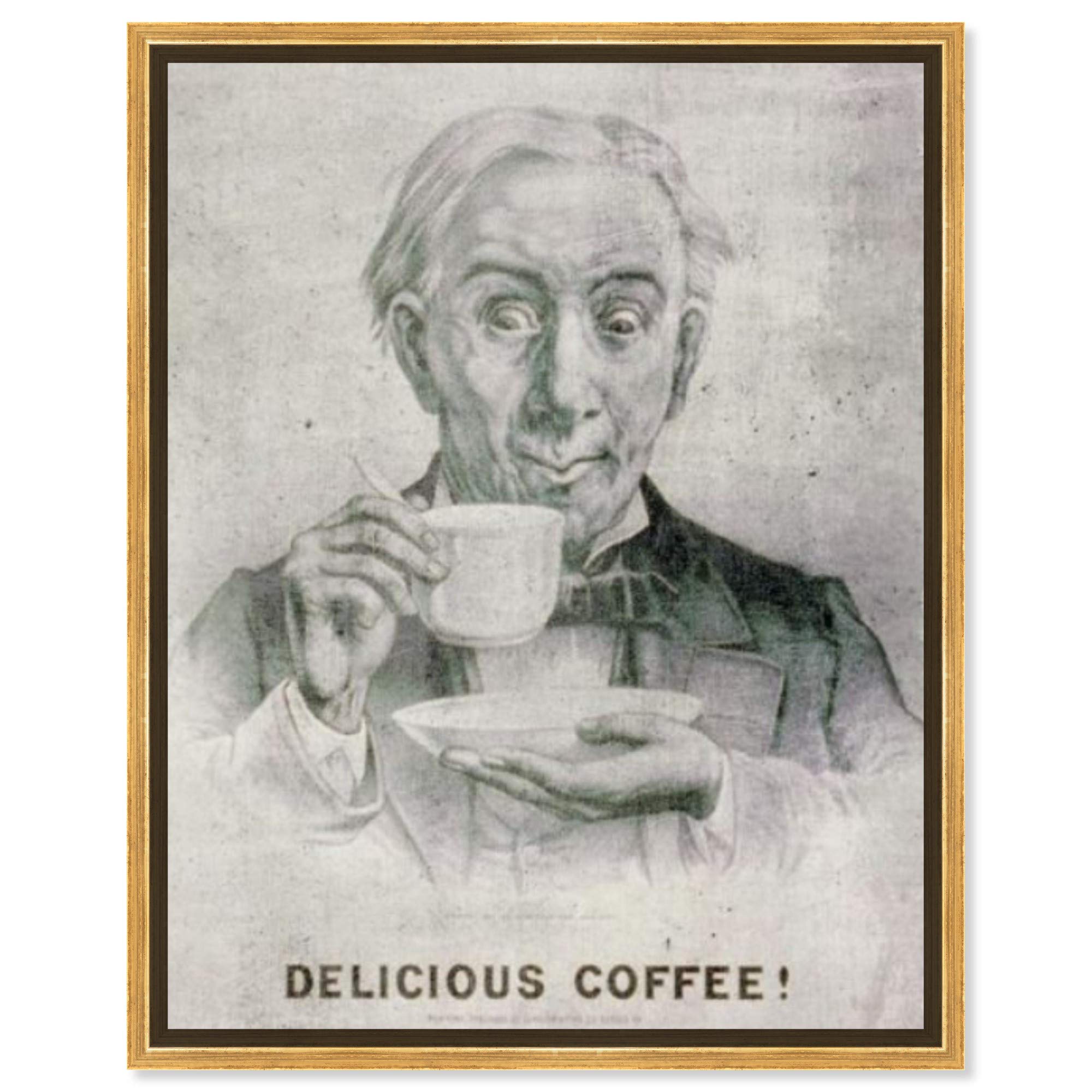 Premium Hatcher & Ethan Drinks & Spirits Framed Canvas Wall Art - 20x24 Inch Gray & White Home Decor - Perfect for Coffee Shops, Bars & Living Room Decoration