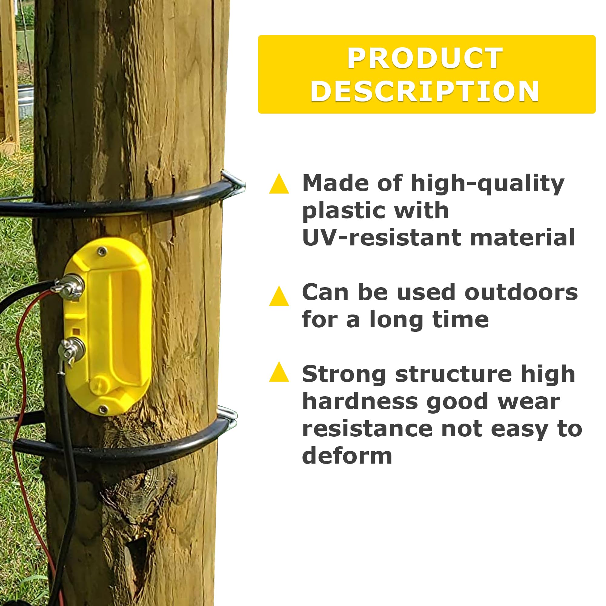 Heavy Duty Plastic Single Pole Electric Fence Cut Off Switch - Yellow | Weatherproof Safety Switch for Farm, Ranch & Livestock Fencing Systems