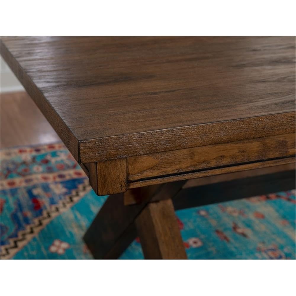 Linon Turino 7-Piece Wood Dining Set in Rustic Umber Brown - Perfect for Farmhouse Kitchens & Dining Rooms