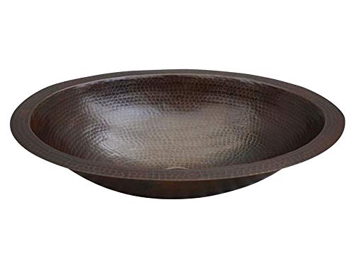 Copper Oval Bathroom Sink - Matte Finish, Smooth Surface - 5.5 x 12.5 x 17 Inches - Perfect for Modern Farmhouse, Rustic & Vintage Style Bathrooms