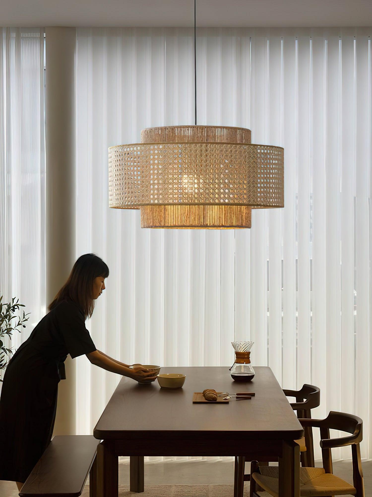 Modern Concentric Pendant Light Fixture - Sleek Minimalist Design for Kitchen Island, Dining Room & Bedroom Lighting - Dimmable LED Hanging Lamp for Home Decor