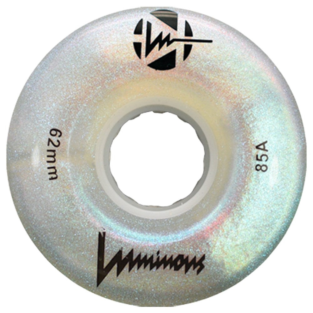 Luminous LED Glitter Quad Roller Skates Wheels 62mm 78a - 4 Pack Set for Night Skating, Roller Derby & Outdoor Rink Performance