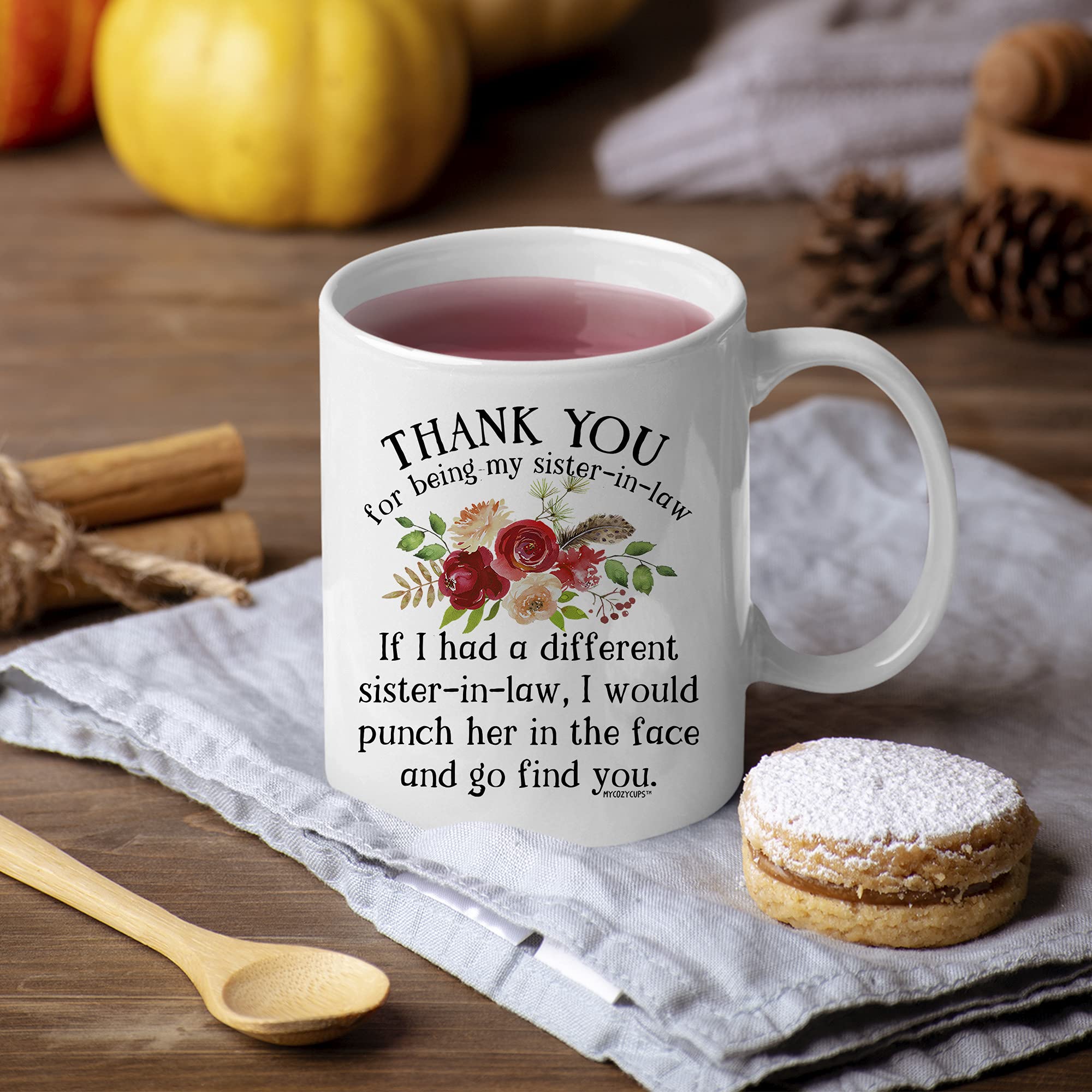 Funny Sister-in-Law Coffee Mug - 11oz Novelty Gift for Her - Perfect for Birthdays & Family Gifts