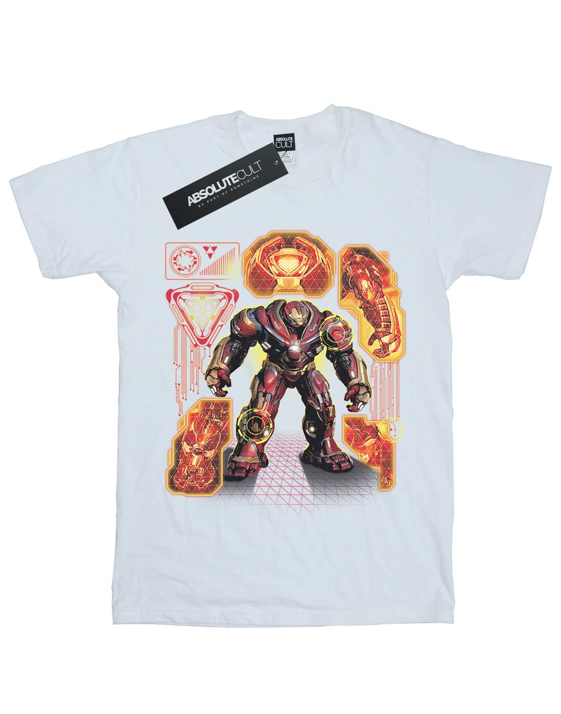 Marvel Avengers Boys' Infinity War Hulkbuster Blueprint Graphic T-Shirt - White Cotton Tee for Kids Age 5-6 Years | Superhero Costume, Birthday Gift & Casual Wear