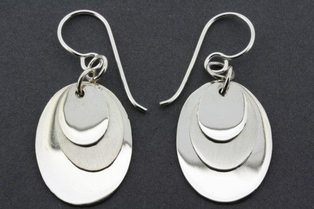 3-Pack Sterling Silver Oval Overlap Earrings for Women - Elegant Everyday & Party Jewelry Gift