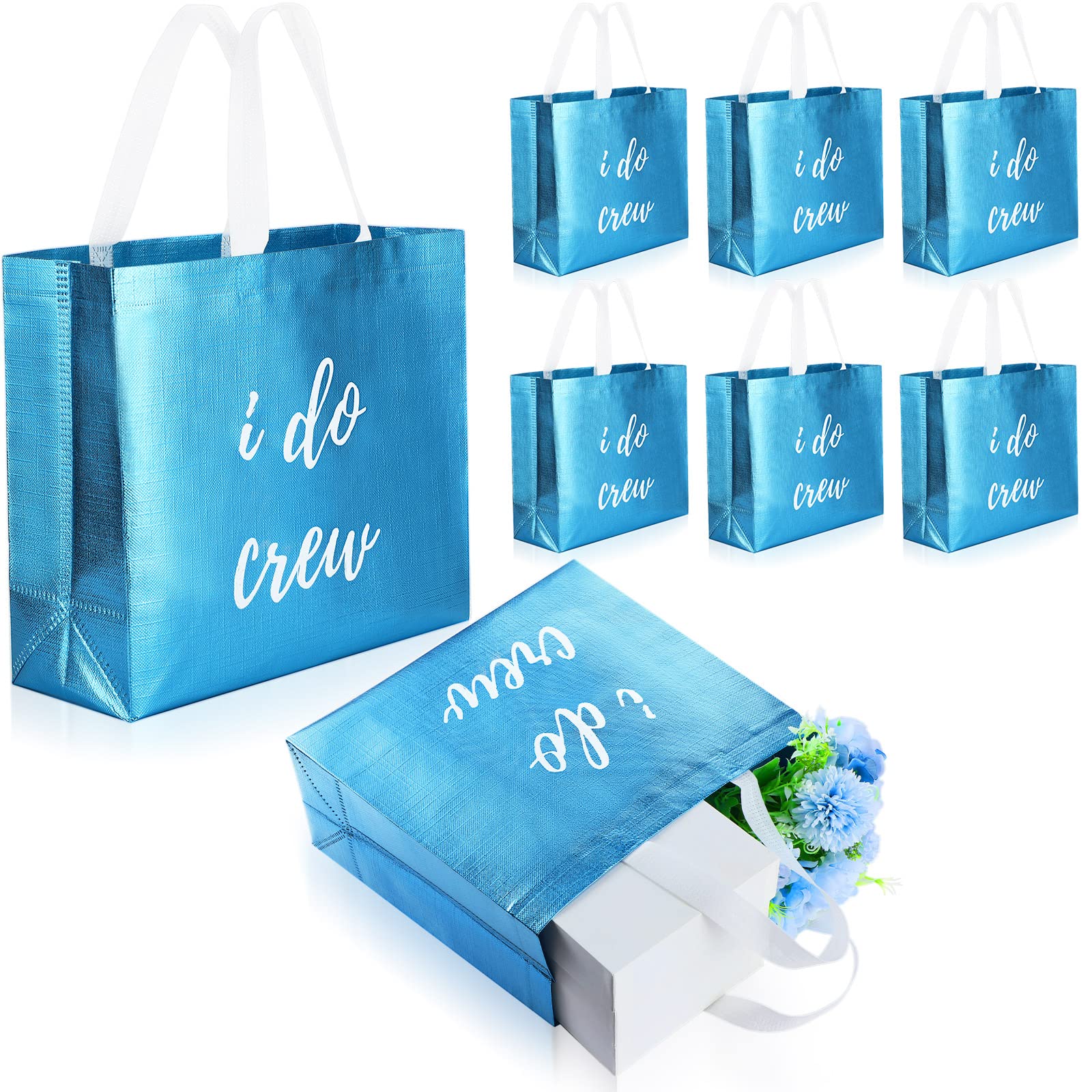 8-Piece Bridesmaid Gift Bags Set - Elegant Blue Wedding Party Favors for Bachelorette, Bridal Shower & Team Bride - Perfect for Wedding Day, Rehearsal Dinners & Bridal Party Celebrations