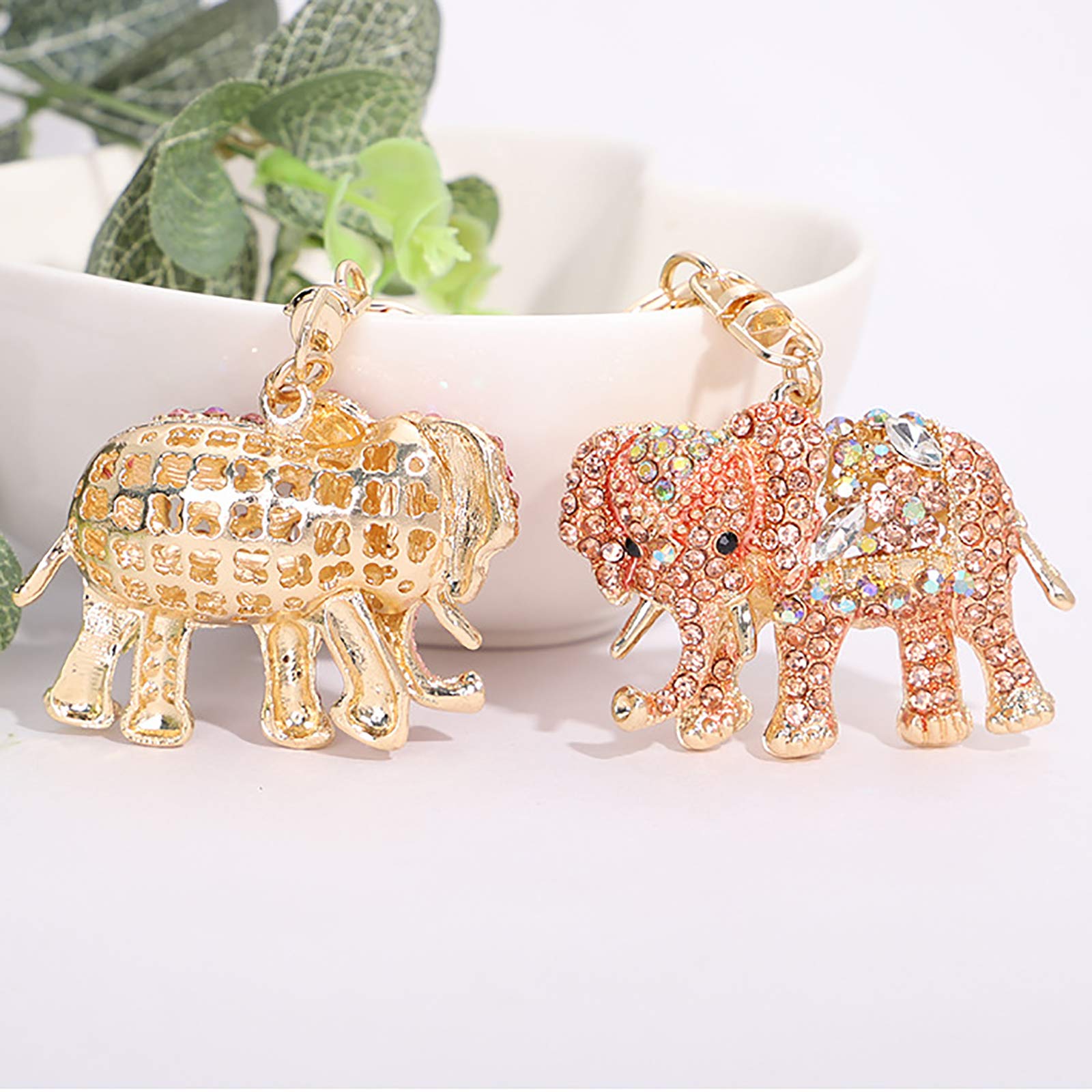 Sparkling Rhinestone Elephant Keychain - Elegant Crystal Key Ring for Women & Girls - Perfect for Purse, Bag, Car Keys & Gifts