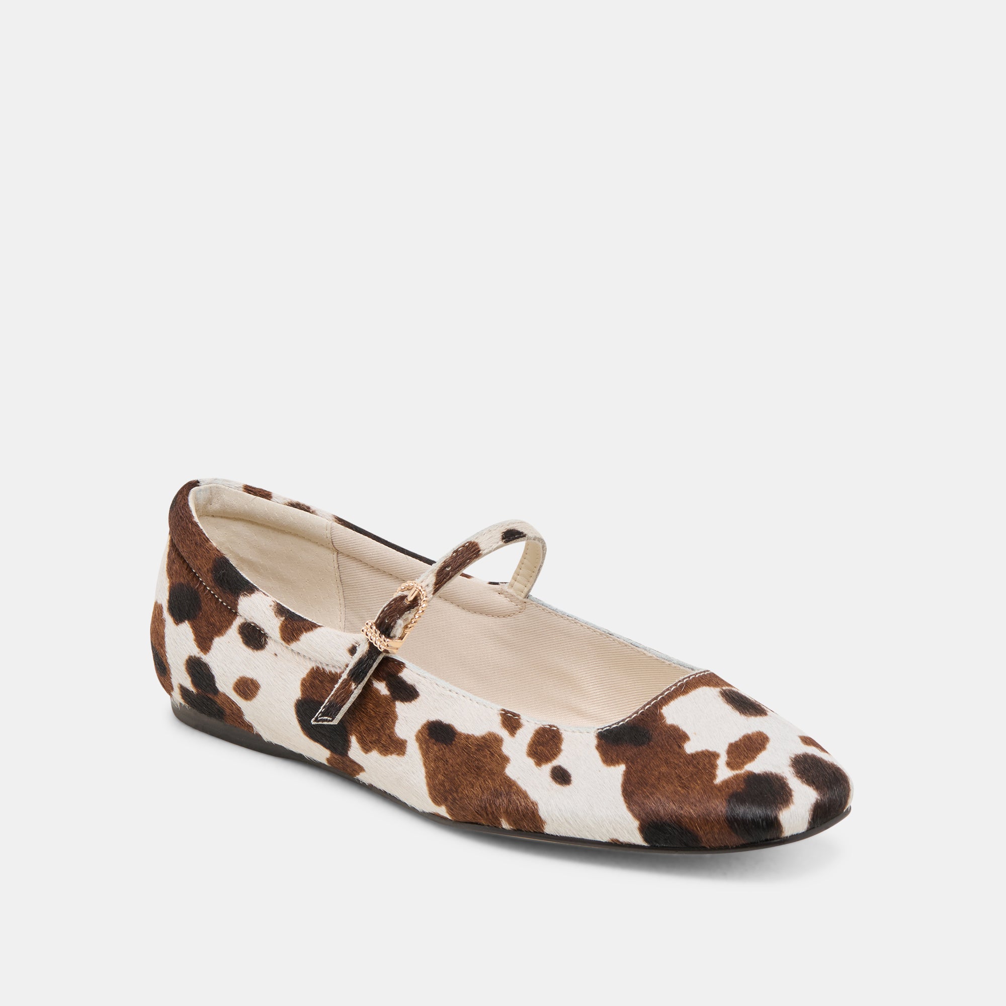 REYES Women's Ballet Flats in Cocoa Taurus Calf Hair - Comfortable & Stylish Shoes for Work, Casual Outfits & Everyday Wear