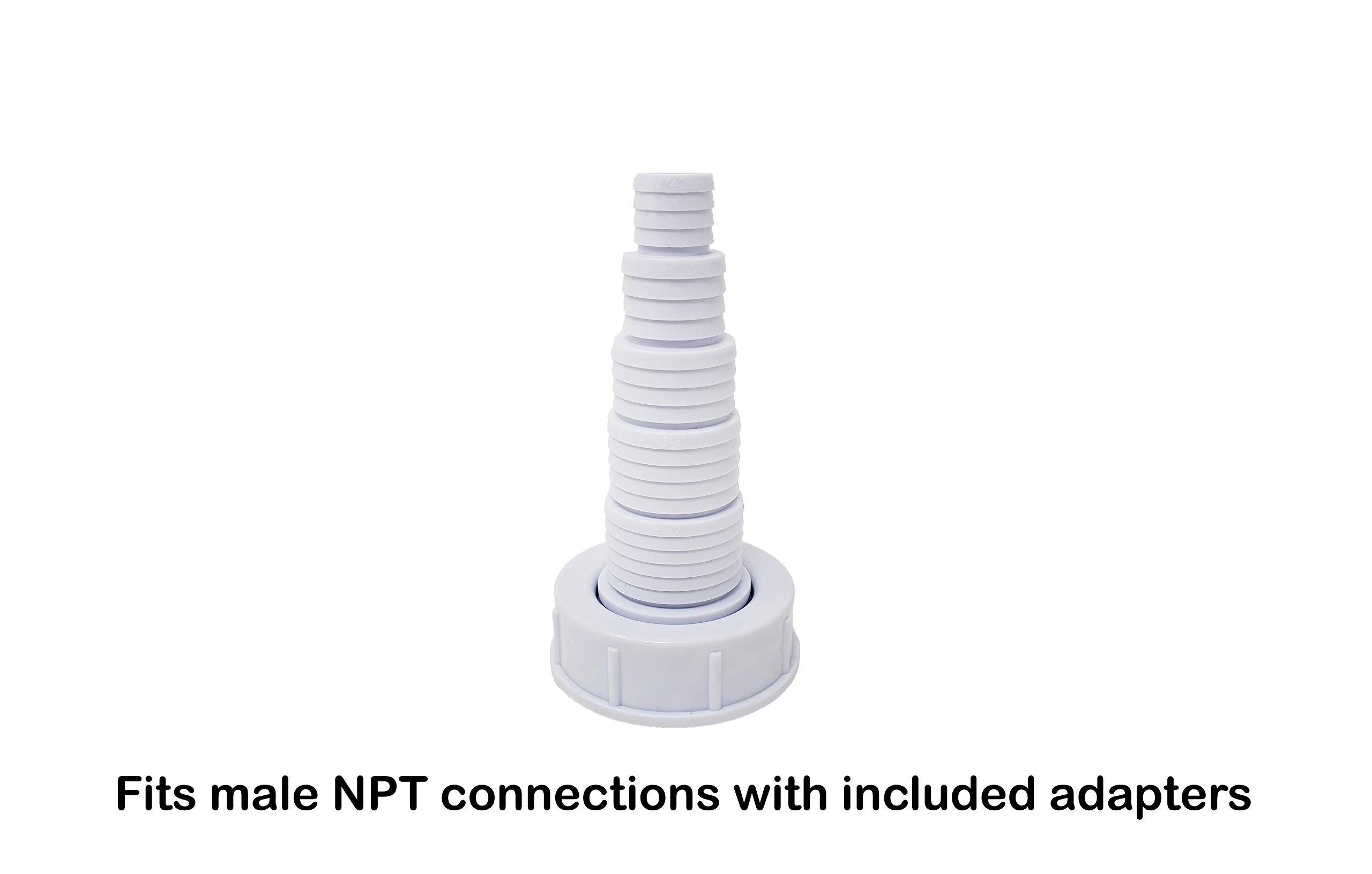 Sealproof Universal Pool Hose Adapter 2-Pack, 30 Configurations for Pumps, Skimmers & Filters, White - Perfect for Inground & Above Ground Pool Maintenance