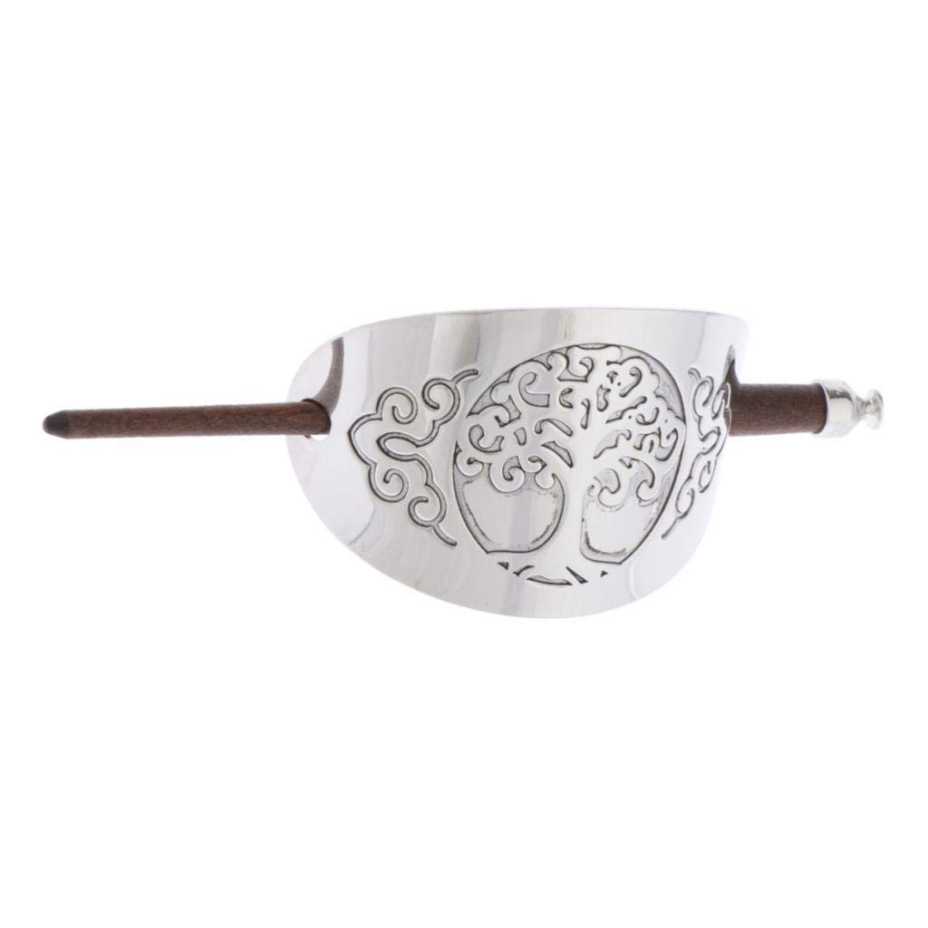 Viking Wooden Hair Sticks - Handcrafted Silver Hair Clips & Hairpins for Women | Perfect for Boho, Viking, and Medieval Hairstyles | Great for Weddings, Cosplay, and Everyday Wear