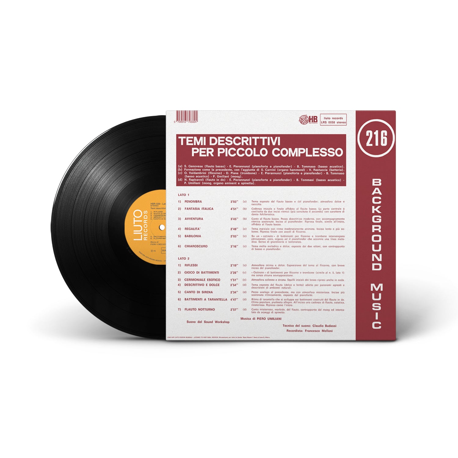 Temi Descrittivi Per Piccolo Complesso (LP) - Descriptive Themes for Small Ensemble - Perfect for Music Performances, Concerts & Studio Recordings