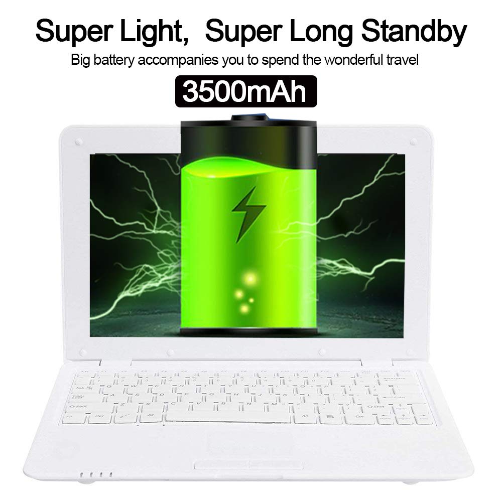 10.1 Inch Ultra Thin Laptop - Quad Core Windows 10 Computer with HD Graphics, 2GB RAM, 32GB Storage, 1.92GHz, USB 2.0, WiFi, Bluetooth & HDMI - IPS Display Notebook (White) | Perfect for Home Office, Online Classes & Travel Use