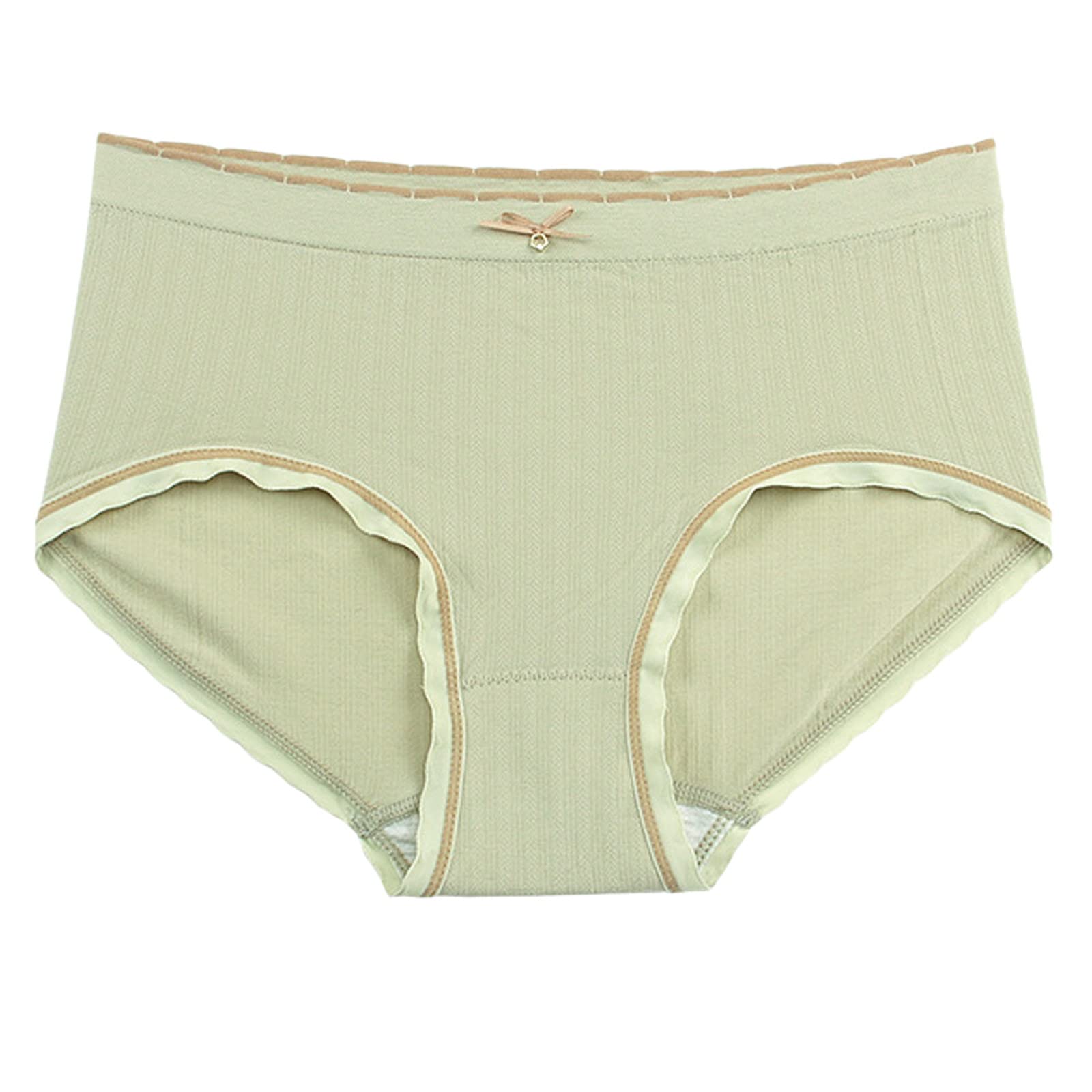 YOLAI Women's Seamless Triangle Panties - Comfortable Mid-Waist Hip Lift Underwear with Sexy Lace & Bow Front Design (Green, One Size) - Perfect for Daily Wear, Date Night & Special Occasions