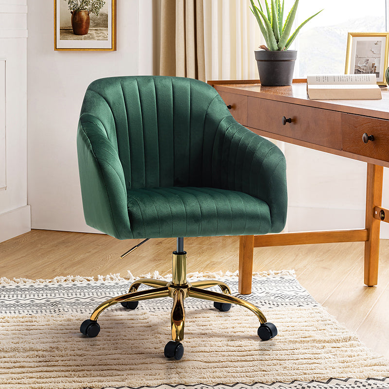 Luxury Velvet Office Chair - Ergonomic Desk Chair with Adjustable Height for Home & Workspace - Perfect for Remote Work, Gaming & Study