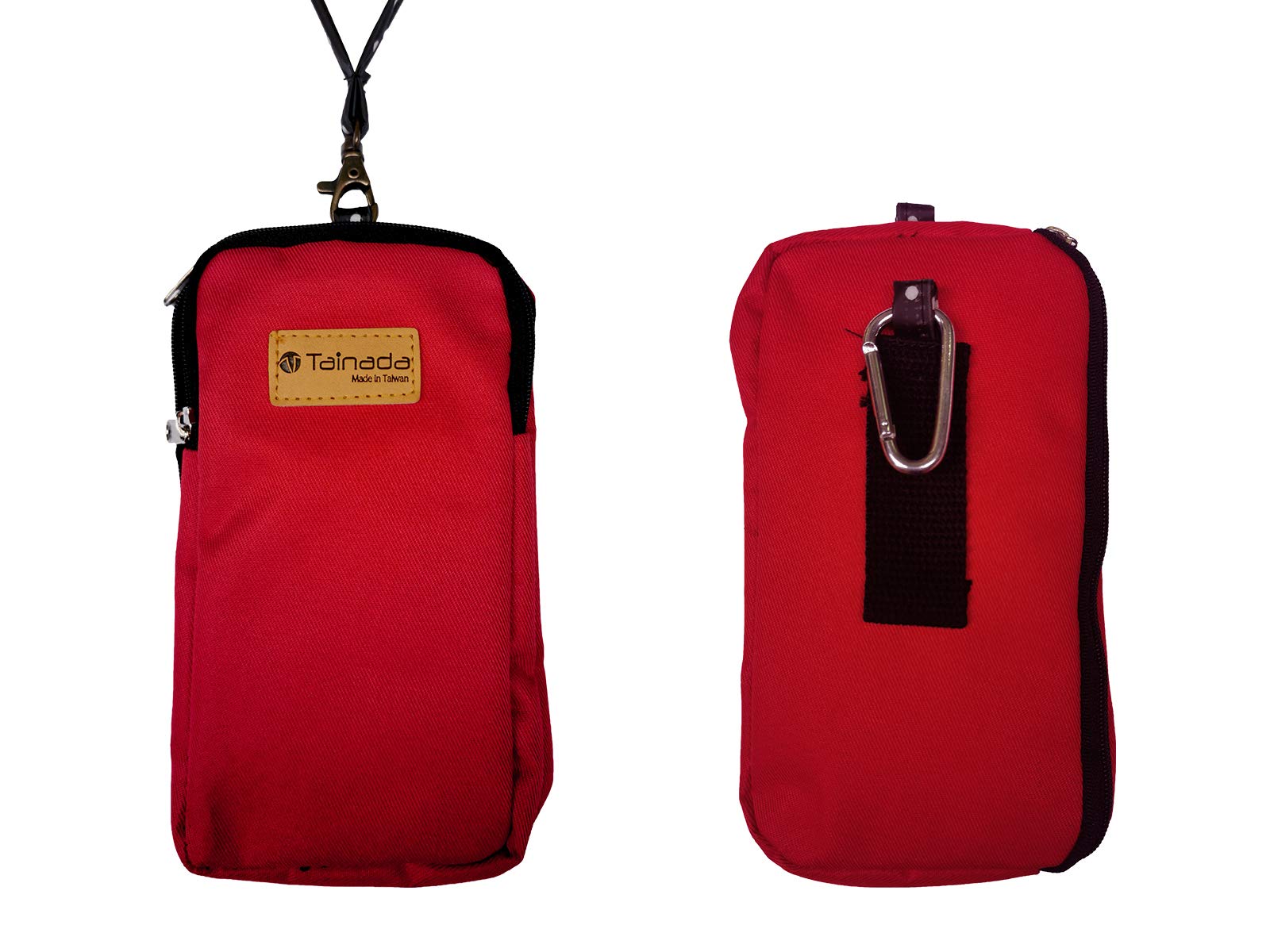 Tainada Universal Sports Phone Pouch for iPhone 15/14 Pro Max/Plus/Pro & Samsung Galaxy S24+/S24/S23/A54/Z Fold5 - Waterproof Running Waist Bag with 2 Zippers - Perfect for Gym, Hiking & Travel (Red)
