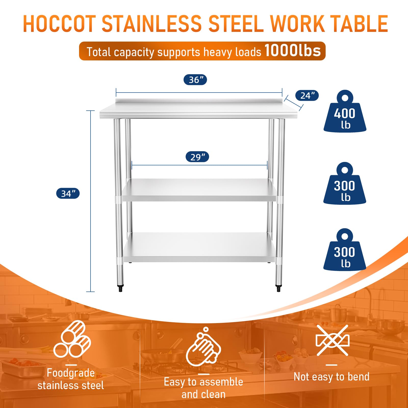 Premium Stainless Steel Prep Table 24