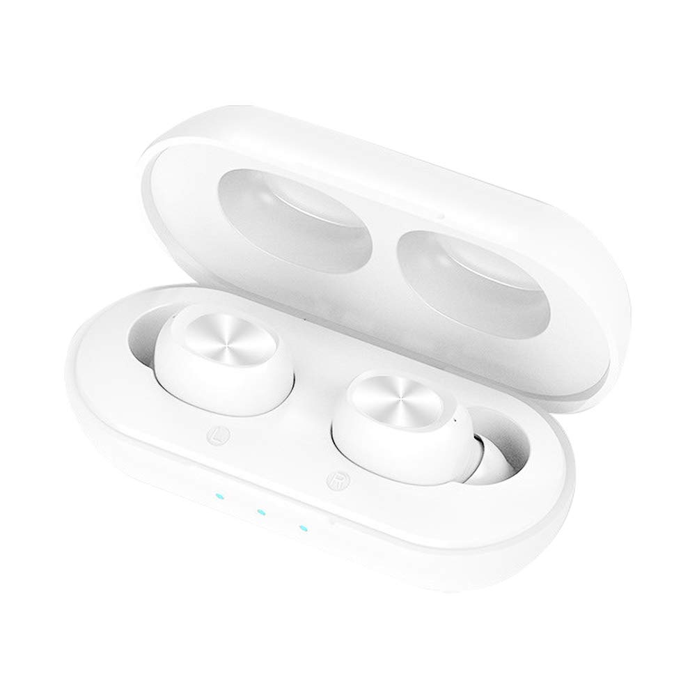 Premium Wireless Earbuds with Charging Case - Bluetooth 5.0 Stereo Headphones, Built-in Mic & Noise Cancelling, Touch Control for iPhone Android - Perfect for Workouts, Running & Office Use (White)