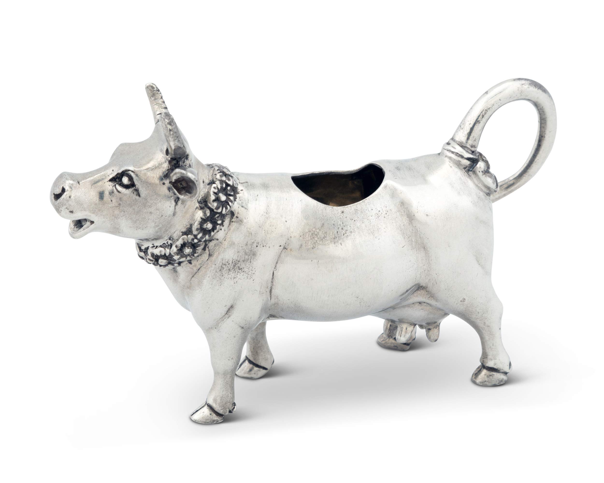 Vagabond House Pewter Mabel Cow Modern Dutch Metal Creamer Milk Pitcher for Coffee or Tea - 6