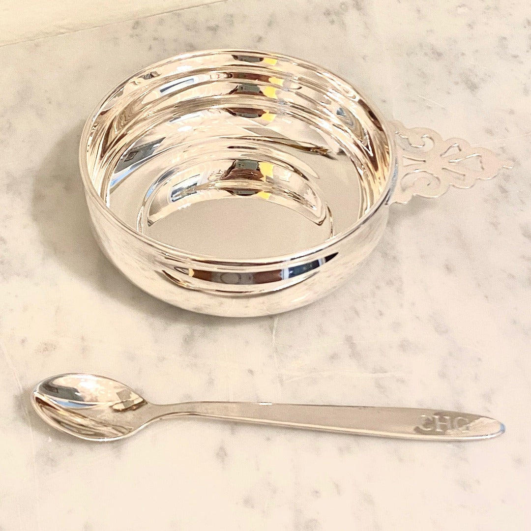 Sterling Silver Plated Baby Spoon - Elegant & Safe Feeding Utensil for Infants - Perfect for First Foods, Baby Showers & Special Occasions