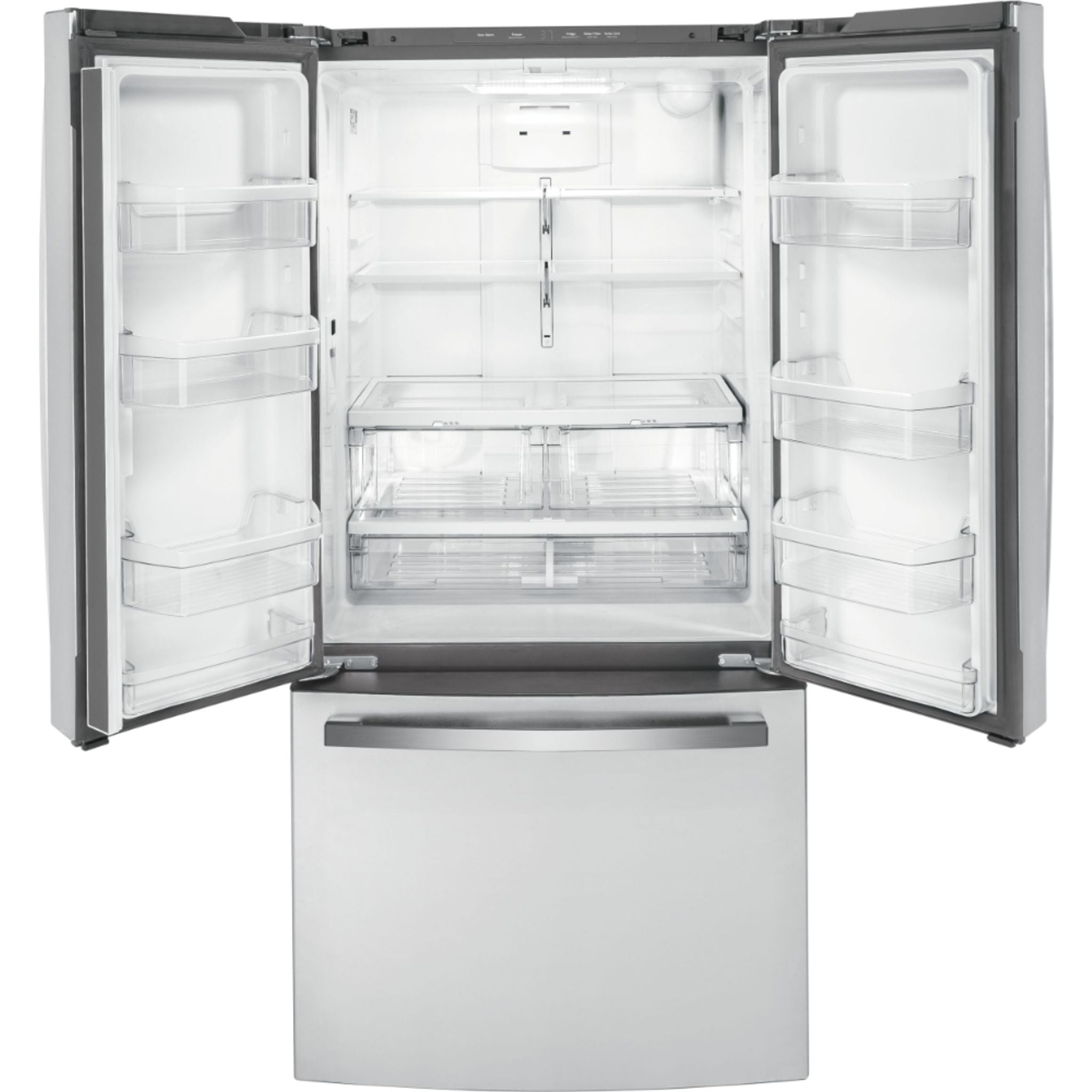 GE 18.6 Cu. Ft. Counter Depth French Door Refrigerator - Fingerprint Resistant Stainless Steel (Model GWE19JYLFS) - Perfect for Modern Kitchens & Open-Concept Homes