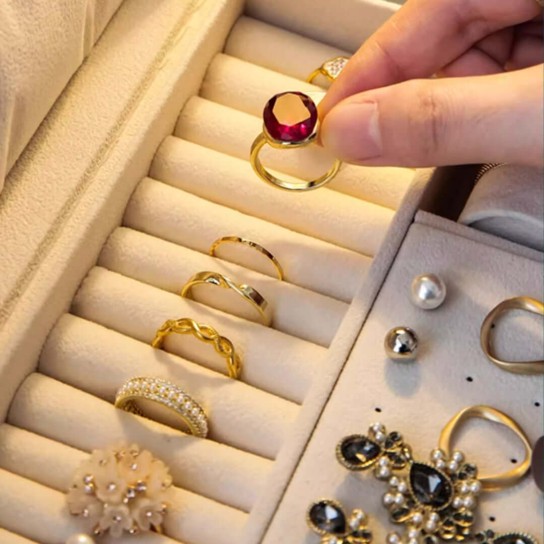 3 Layer Waterproof Jewelry Organizer Box for Necklaces & Rings | Travel-Friendly Storage Case | Perfect for Travel, Home, and Gift Giving