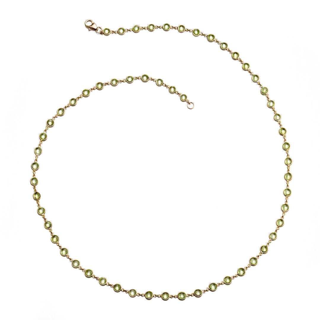 Peridot Bezel Set Necklace - 14K Gold Plated Dainty Pendant for Women | Elegant Jewelry Gift for Birthday, Anniversary & Everyday Wear