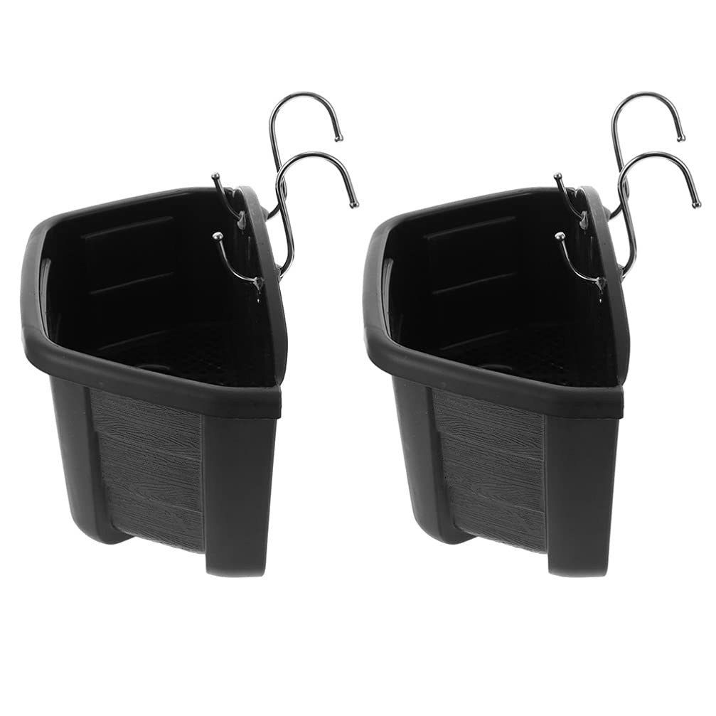 Hemoton 2-Pack Wall Shelf Brackets - Heavy Duty Plant Hanger for Vertical Wall Mount Planters, Hanging Flower Baskets & Fence Railings - Durable Plastic Gardening Containers for Outdoor Decor (Perfect for Balconies, Patios & Small Space Gardening)