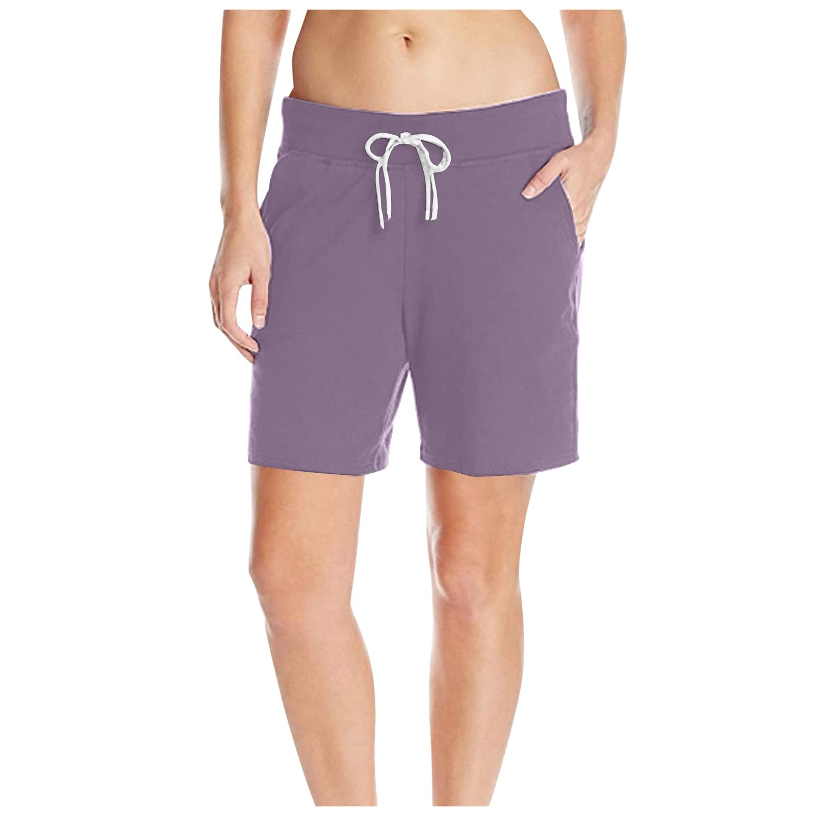 Women's Running Shorts with Pockets - Athletic Bermuda Yoga Shorts for Lounge & Casual Wear - Perfect for Workouts, Yoga, and Everyday Comfort