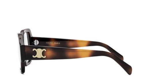 Celine TRIOMPHE CL50131F 053 Shiny Havana Square Women's Eyeglasses - Stylish Designer Glasses for Women, Perfect for Work, Reading & Fashion Accessories