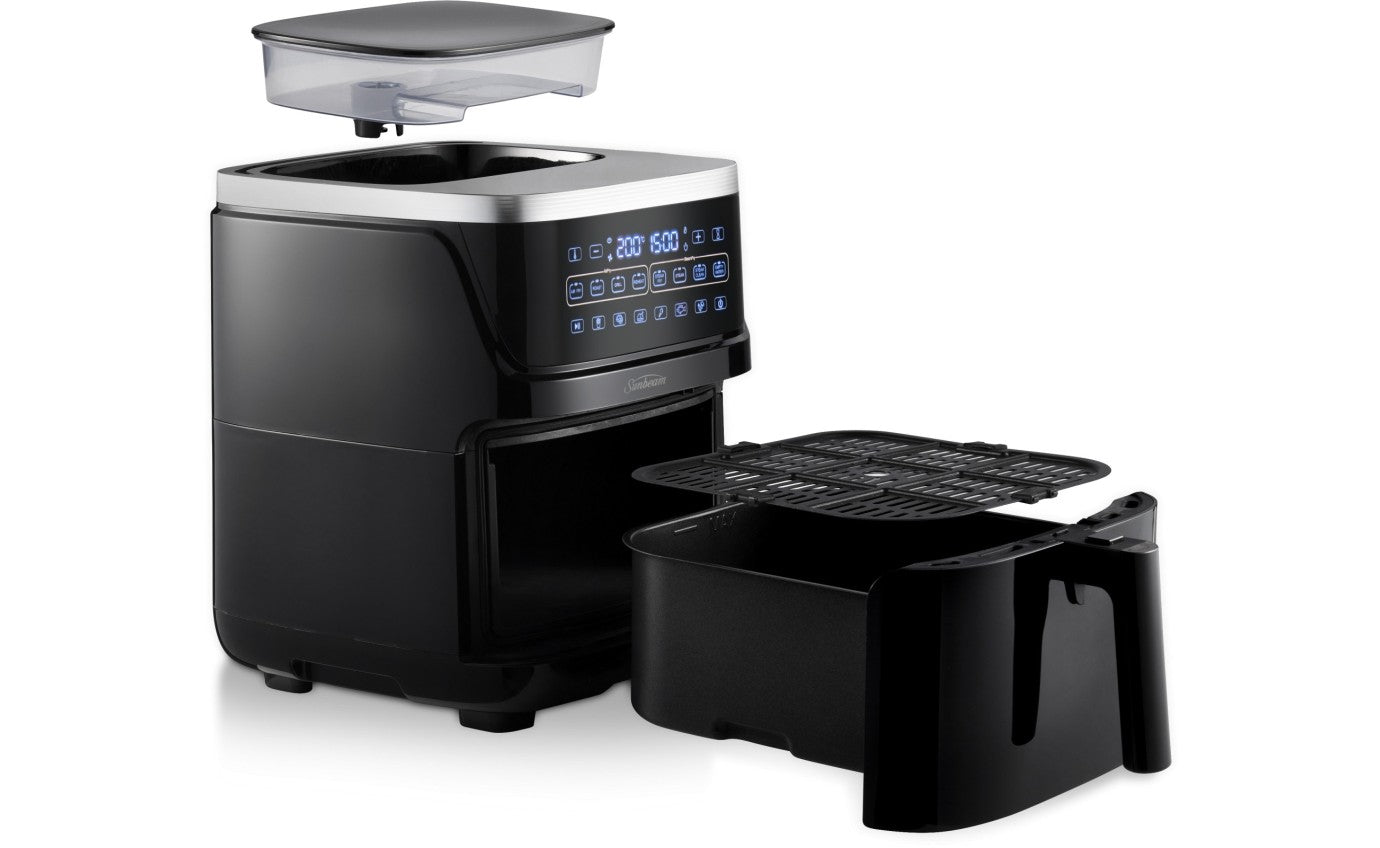 Sunbeam SteamFry Air Fryer with Steam Technology AFP4600BK - Healthy Oil-Free Cooking for Crispy Fried Foods, Perfect for French Fries, Chicken Wings & Vegetables - Kitchen & Home Use