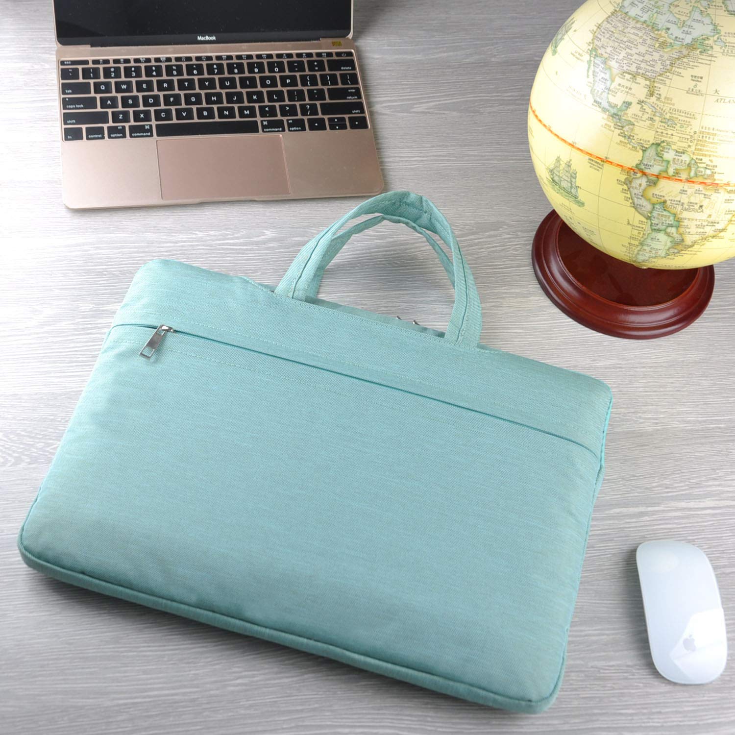 Laptop Bag 15.6 - HESTECH Slim Laptop Carrying Case Sleeve for 14-15.6 Inch MacBook Pro, Acer Aspire E 15, Chromebook 14, Lenovo, Dell, HP, Asus - Durable Green Design for Work, School & Travel