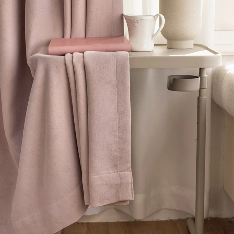 Holly Chenille Embossed Floral Blackout Curtains for Bedroom - Custom Size Thermal Insulated Window Drapes for Living Room & Nursery