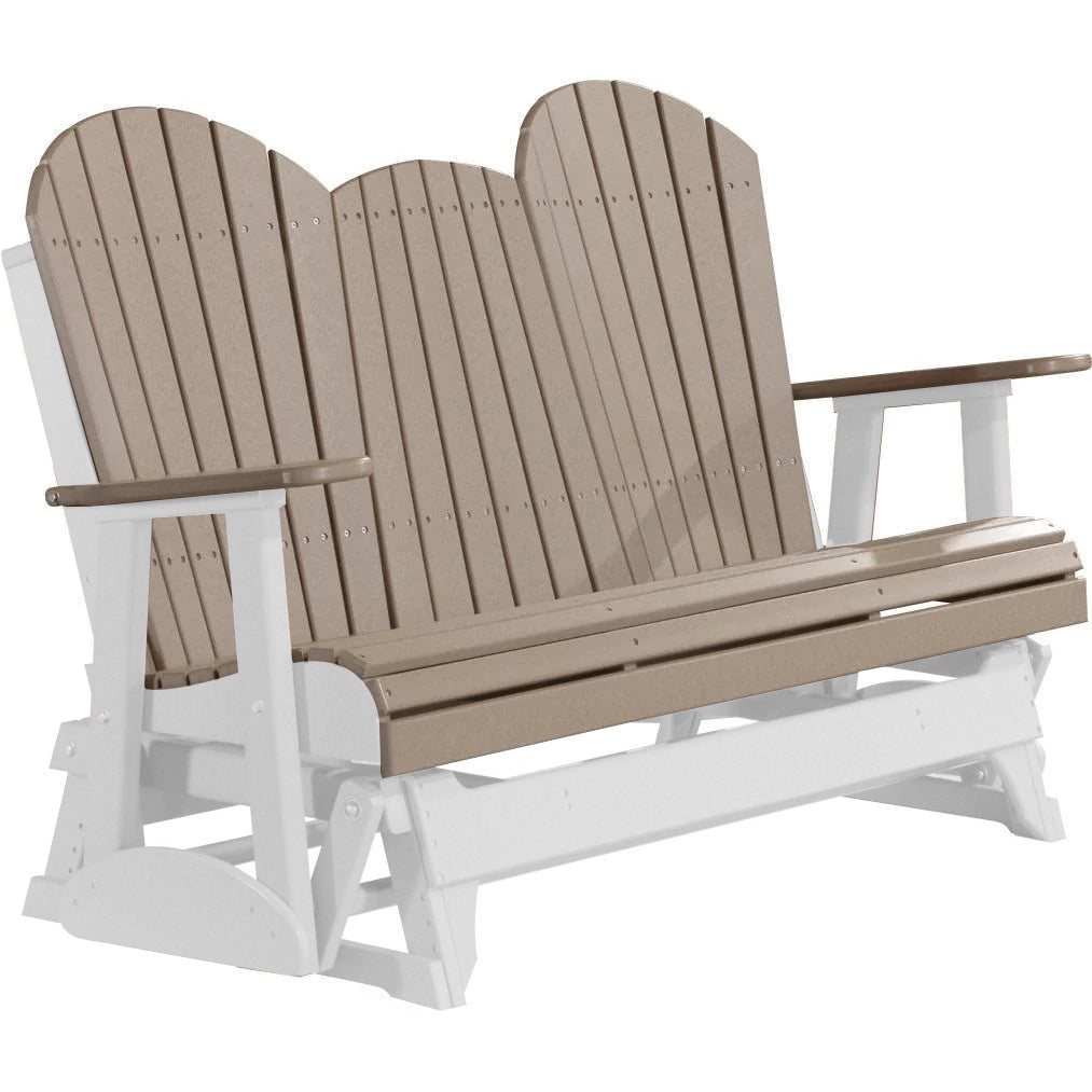 LuxCraft 5 ft. Recycled Plastic Adirondack Outdoor Glider Chair - Weather-Resistant Patio Furniture for Garden, Deck, Poolside & Backyard Relaxation