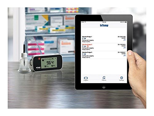 CX402-VFC230 VFC Vaccine Monitoring Bluetooth Temperature Data Logger with 30ml Glycol Bottle & 2m Sensor - Ideal for Vaccine Storage, Medical Refrigerators & Cold Chain Logistics