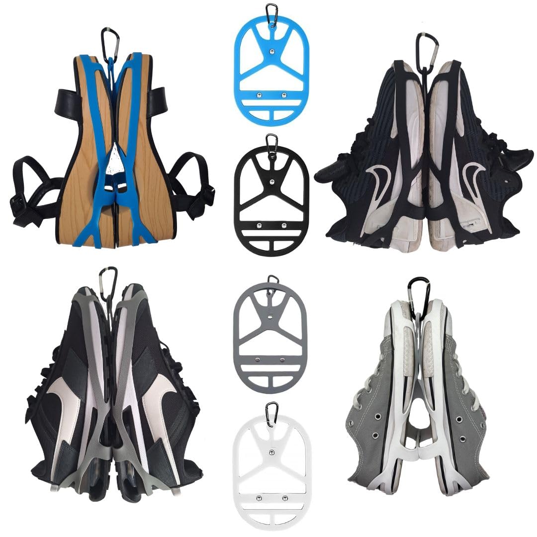 Best Shoe Holster for Backpack with Clip Hanger - Durable Footwear Holder for Sneakers, Cleats & Sports Shoes - Perfect for Travel, Outdoor Activities & Space Saving Storage - Ideal for Hiking, Gym, Soccer & Basketball