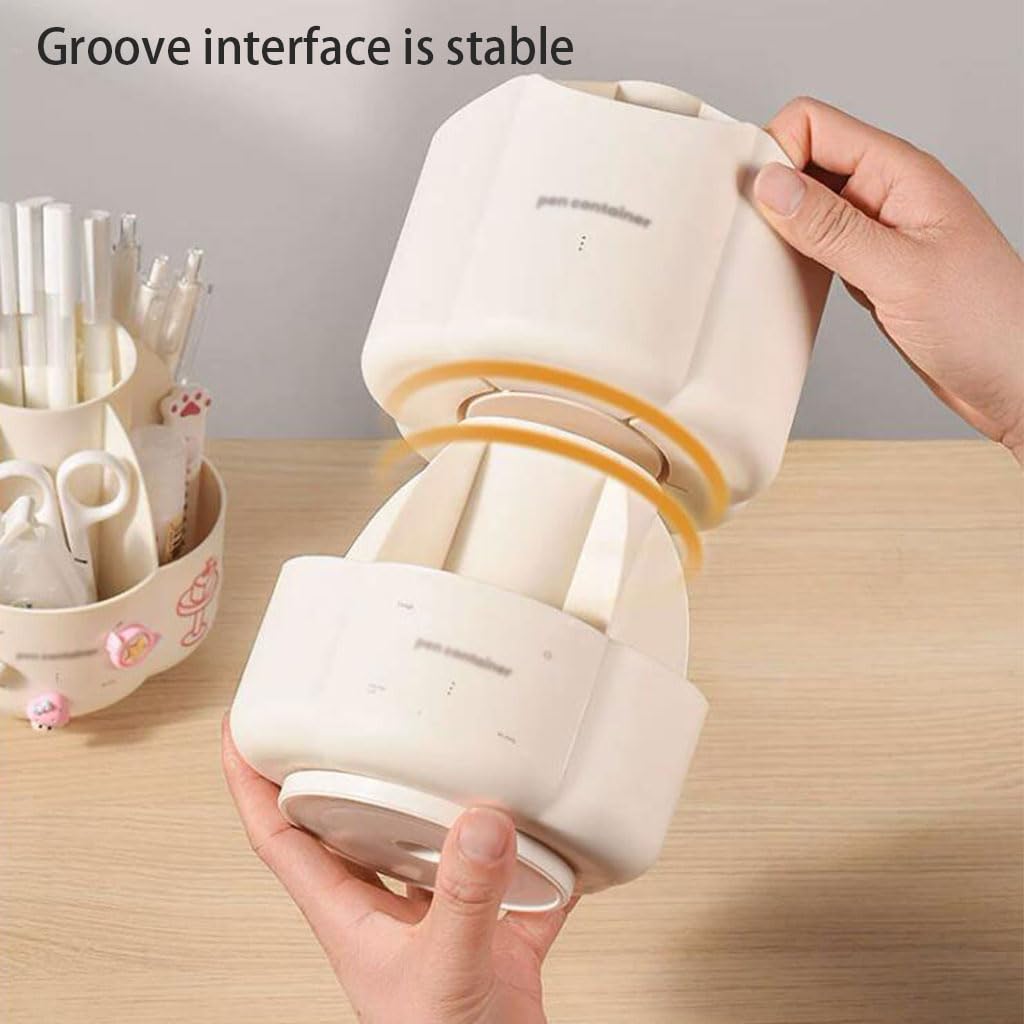 Stylish Rotating Pen Holder - Large Capacity Plastic Desk Organizer for Office & School Supplies | Perfect for Countertop, Desk, and Workspace Organization