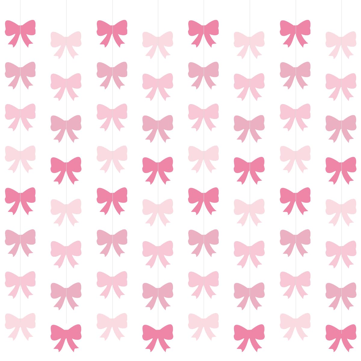 8Pcs Pink Bow Hanging Banners - Elegant Party Decorations for Birthday Girl, Bachelorette, Baby Shower & Bridal Shower | Perfect for Wall Decor, Photo Backdrops & Celebration Themes