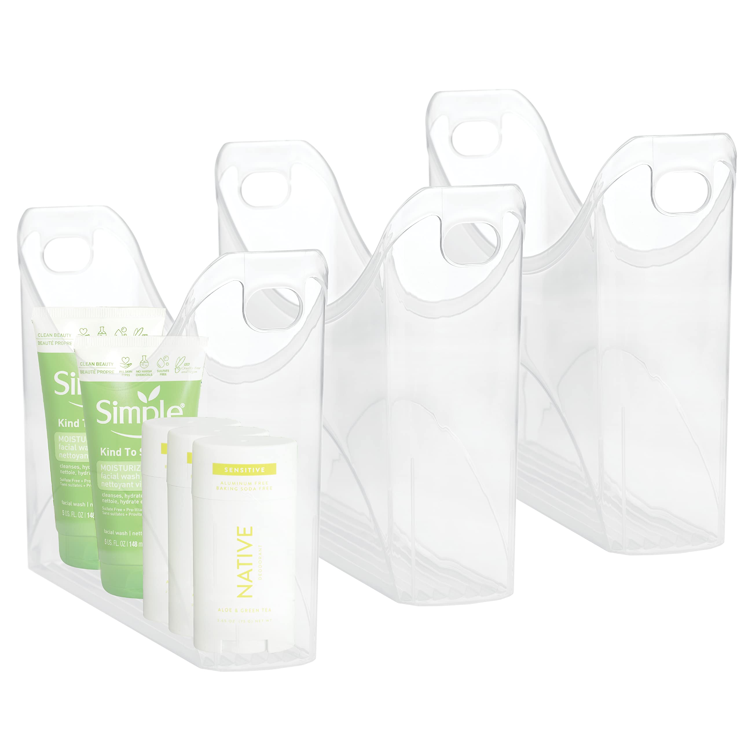 Clear Plastic Storage Bins for Pantry, Fridge & Bathroom Organization - Under Sink Organizers, Kitchen & Freezer Storage Containers (Small) - Perfect for Home, Office & RV Space Saving Solutions