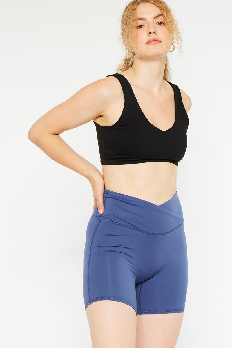 Neptune Mid Rise Active Shorts for Women - High Waist Yoga Running Workout Shorts with Pockets - Perfect for Gym, Jogging, and Lounge Wear