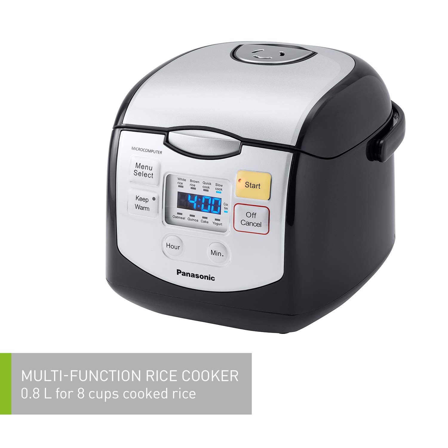 Panasonic SR-ZC075K 4-Cup (Uncooked) Rice Cooker & Multi-Cooker - Black | Compact Electric Rice Steamer with Multi-Function Cooking | Perfect for Small Kitchens, Dorms & RVs
