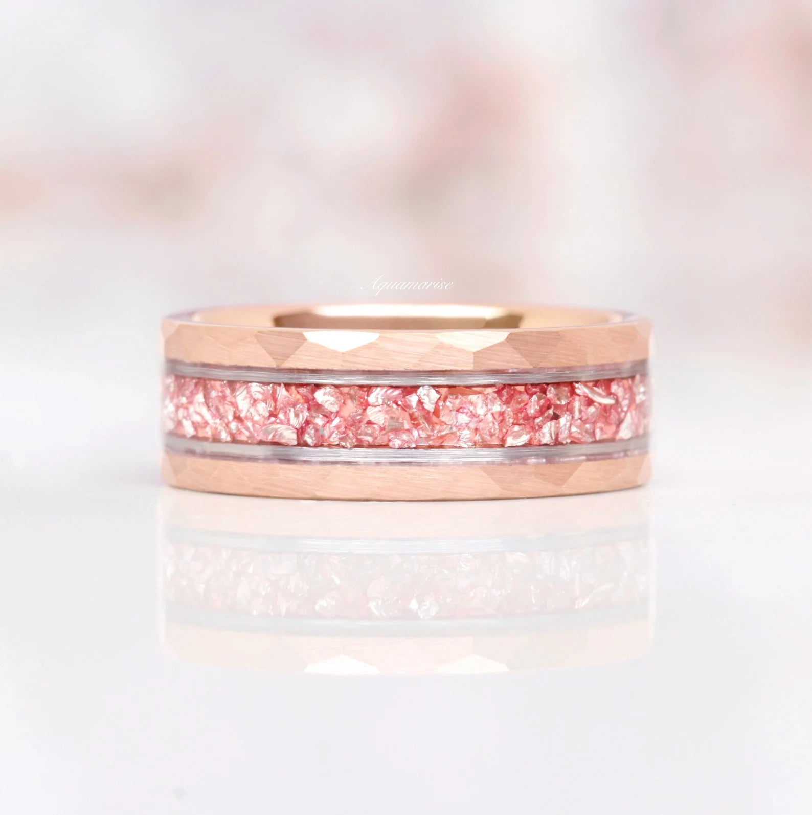 Skye Kite™ Morganite Couples Ring - 14K Rose Gold Wedding Band for Women & Men, Romantic Anniversary Gift for Couples, Perfect for Engagement, Valentine's Day & Special Occasions