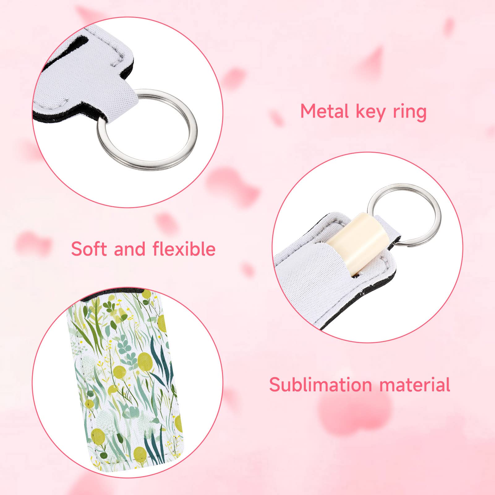 Valyria Sublimation Blanks - 20-Piece White Rectangle Chapstick & Lipstick Holder Keychains - Bulk Keychain Accessories for Cosmetics - Perfect for Gifts, Promotions & Personal Use