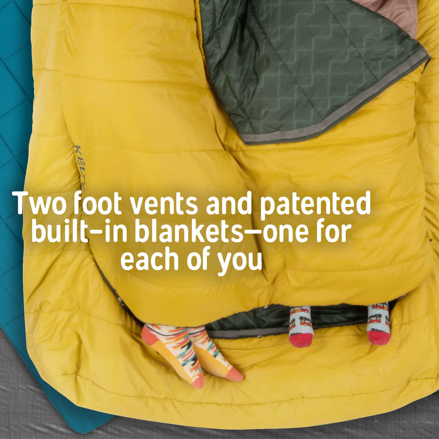 Kelty Tru.Comfort Doublewide 20 Degree Sleeping Bag - 2 Person Synthetic Camping Sleeping Bag for Couples & Family | Warm & Spacious for Backpacking, Hiking & Outdoor Adventures