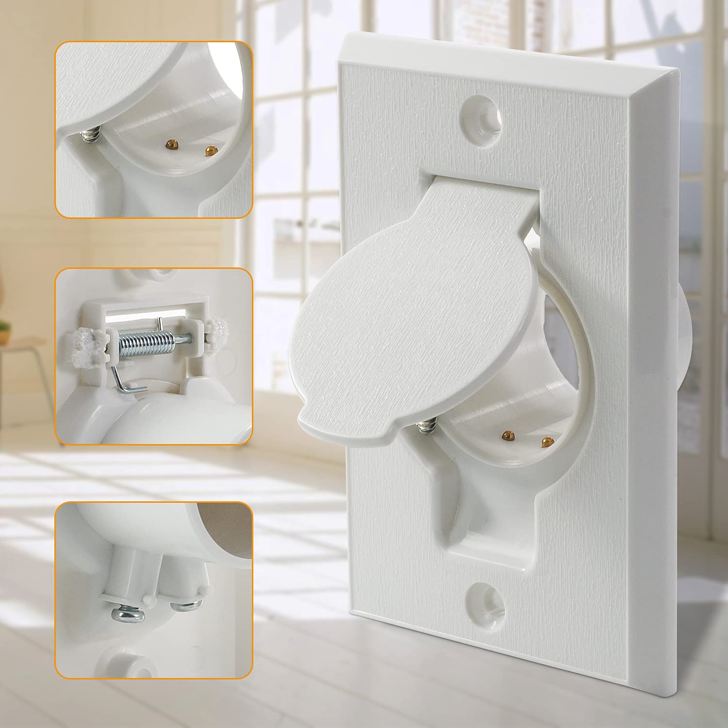 Standard Central Vacuum Wall Plate Inlet Valve Cover - 2 Pack White Round Door for Beam & Nutone Central Vacuum Systems | Perfect for Home & Commercial Vacuum Installations