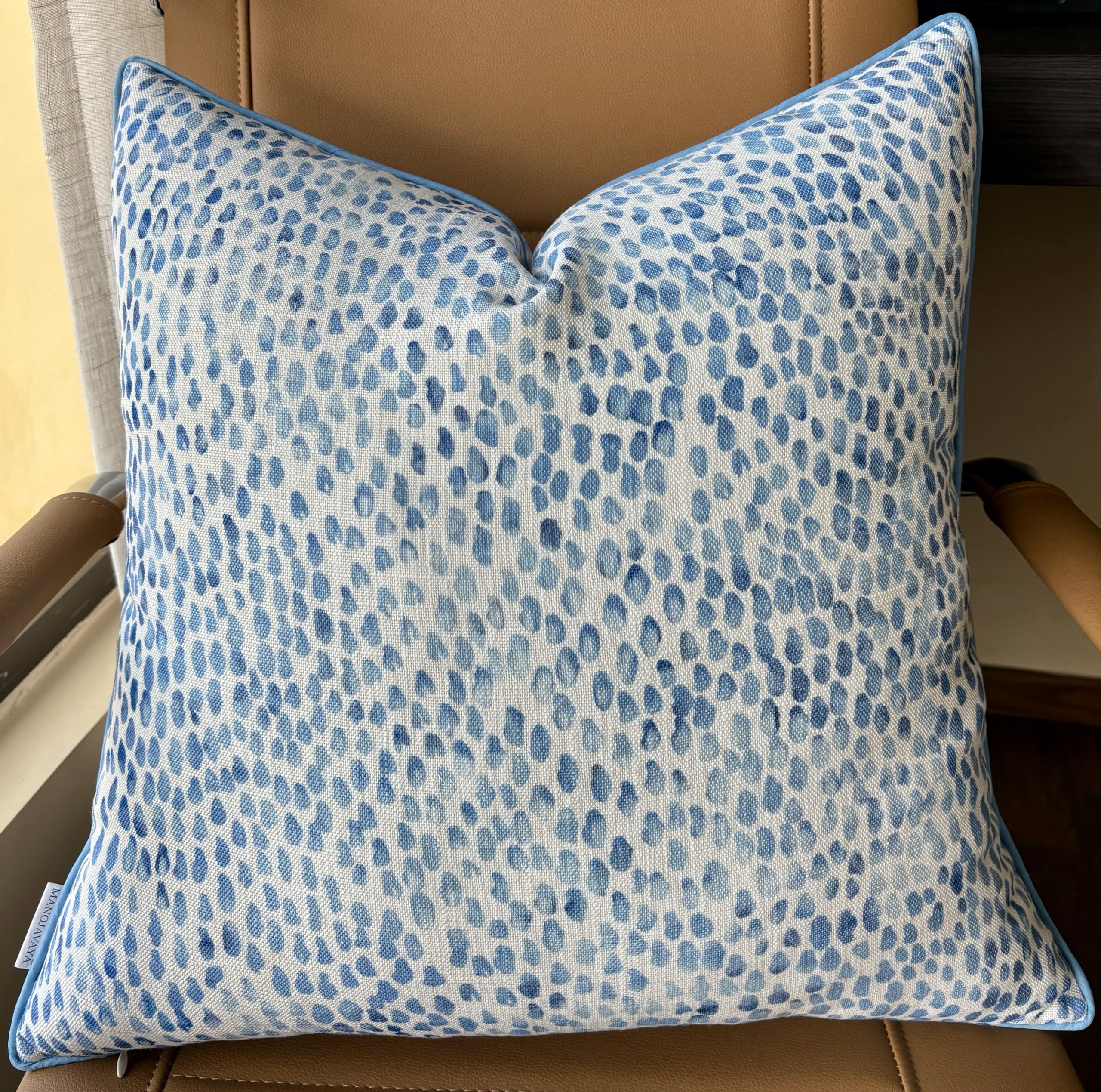 20x20 Inch Blue Rain Drops Printed Square Pillow Cover - Modern Abstract Design Cushion Case for Sofa, Couch, Bedroom Decor - Perfect for Living Room, Nursery & Home Accent