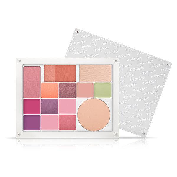 INGLOT Freedom System Flexi Palette (White) - Customizable Makeup Palette for Eyeshadow, Blush & Highlighter - Perfect for Travel & Professional Makeup Artists