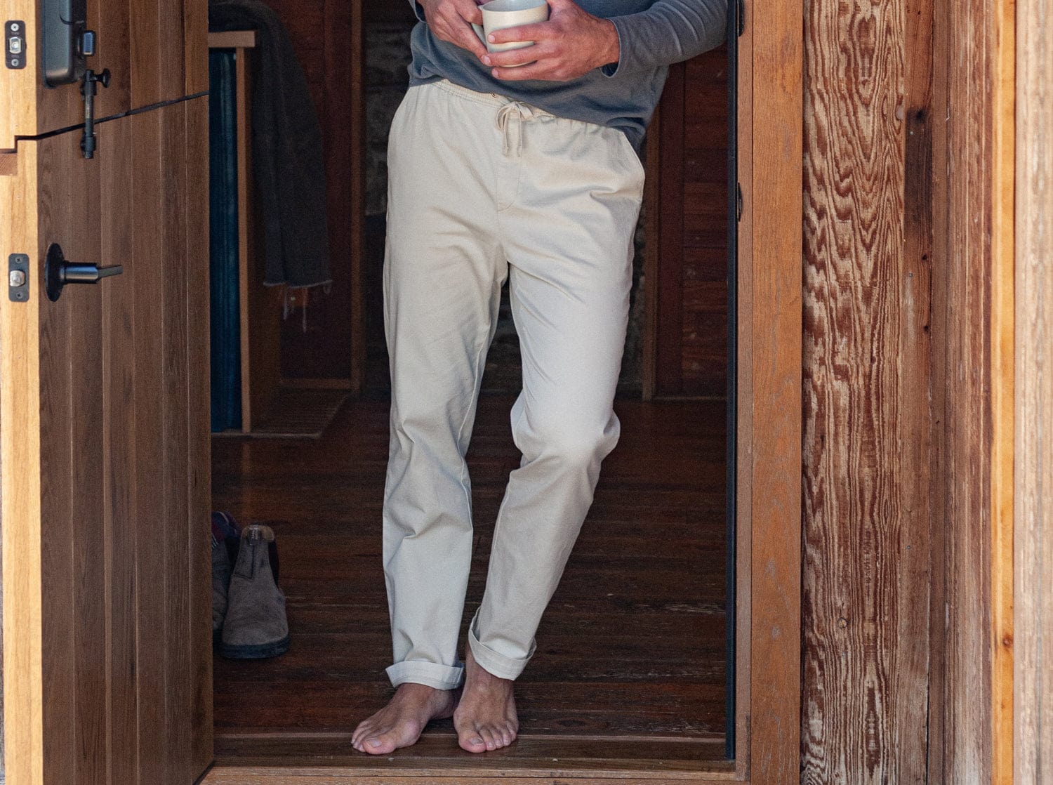Men's Classic Cruiser Twill Pants in Khaki - Comfortable Casual Chinos for Work, Travel & Everyday Wear